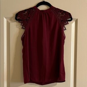 Express Burgundy Lace Cap-Sleeve Camisole